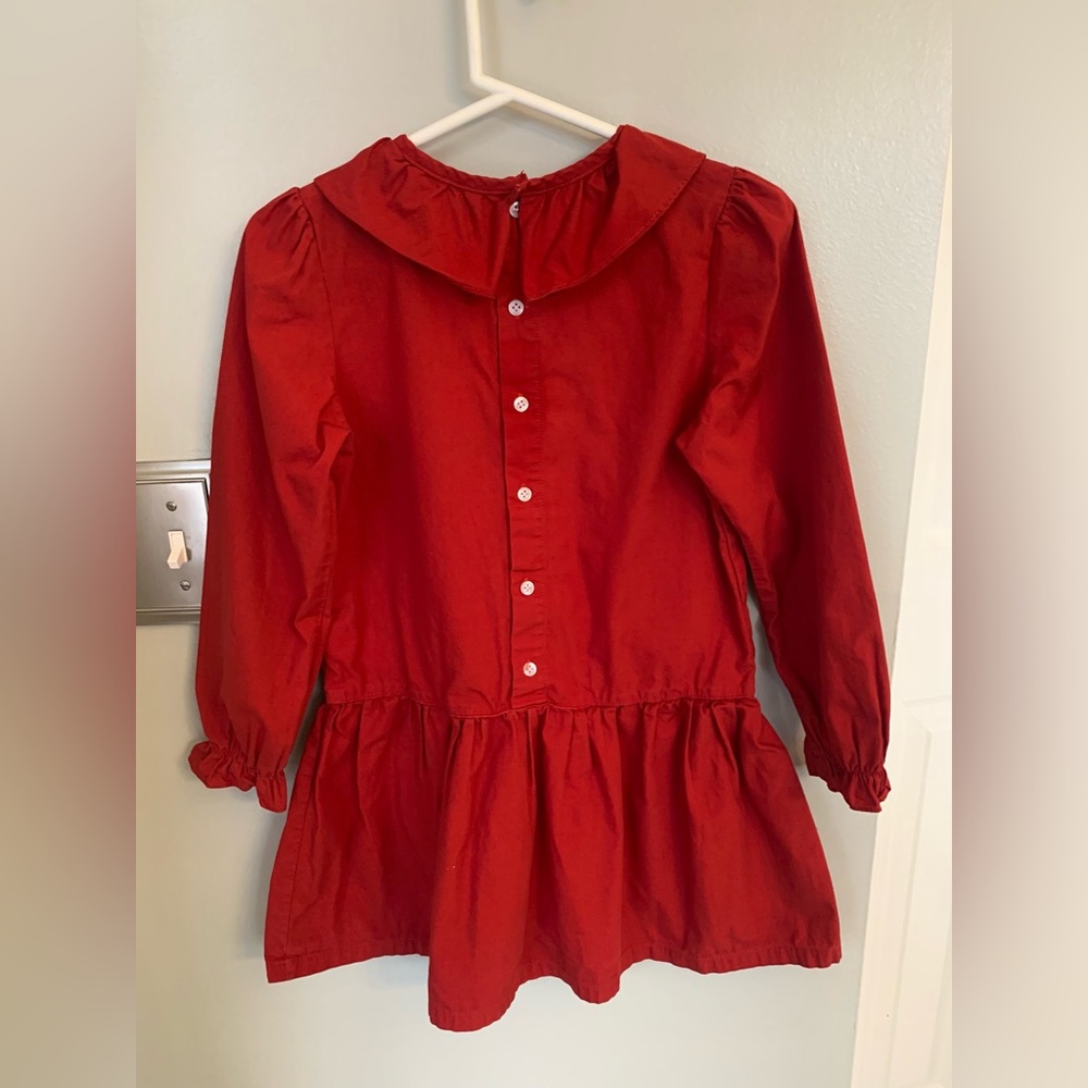 Lila and Hayes LS Dress Girl’s 5 XS/S Red Boutique Ruffle Rope Tie Tassels - Picture 3 of 6